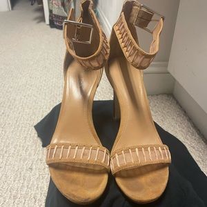 Calvin Klein size 8.5 camel  heels with ankle strap